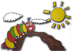 caterpillar in sunshine